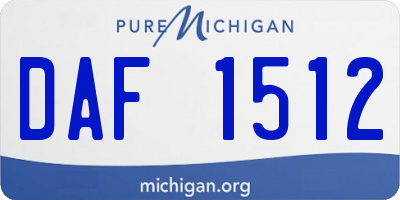 MI license plate DAF1512