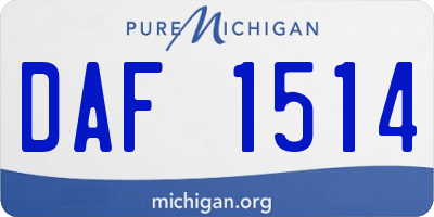 MI license plate DAF1514