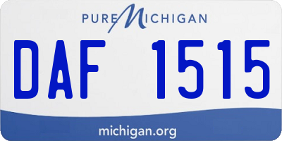 MI license plate DAF1515