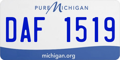 MI license plate DAF1519