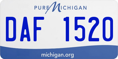 MI license plate DAF1520