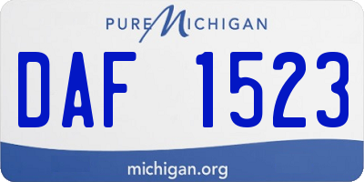 MI license plate DAF1523