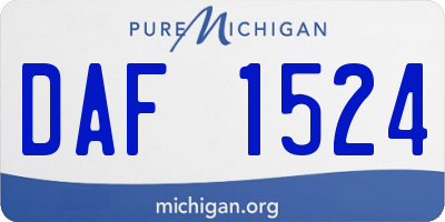 MI license plate DAF1524