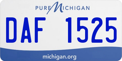 MI license plate DAF1525