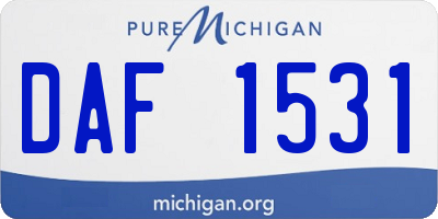 MI license plate DAF1531