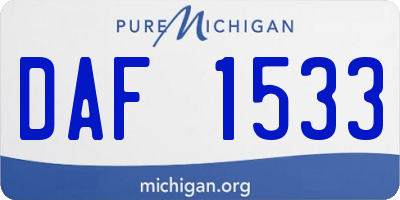 MI license plate DAF1533