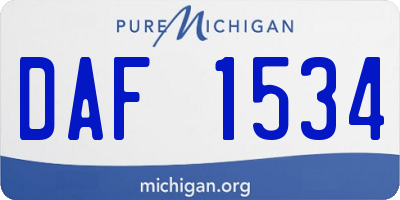 MI license plate DAF1534