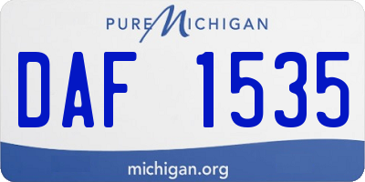 MI license plate DAF1535
