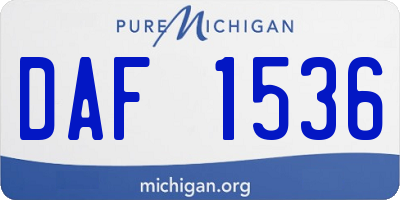 MI license plate DAF1536