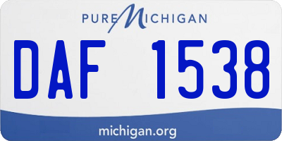 MI license plate DAF1538