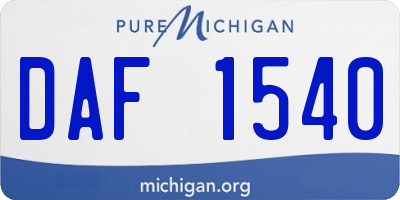 MI license plate DAF1540