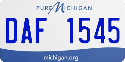 MI license plate DAF1545