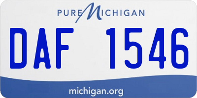MI license plate DAF1546