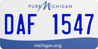 MI license plate DAF1547