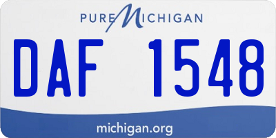 MI license plate DAF1548