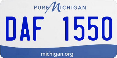 MI license plate DAF1550