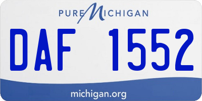 MI license plate DAF1552