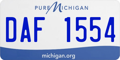 MI license plate DAF1554