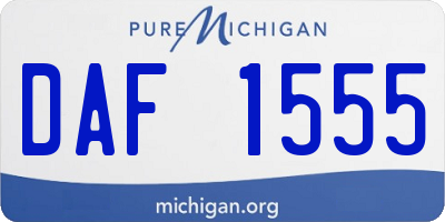 MI license plate DAF1555