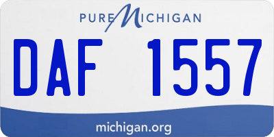 MI license plate DAF1557