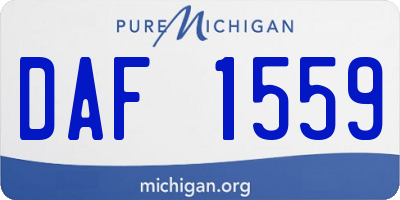 MI license plate DAF1559