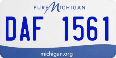 MI license plate DAF1561