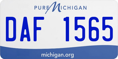 MI license plate DAF1565