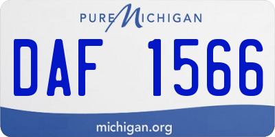 MI license plate DAF1566