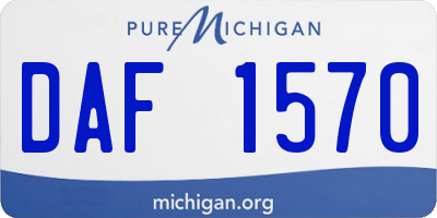 MI license plate DAF1570