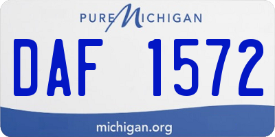 MI license plate DAF1572
