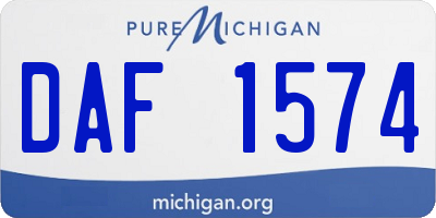 MI license plate DAF1574
