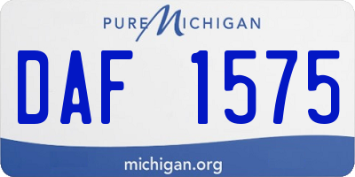 MI license plate DAF1575