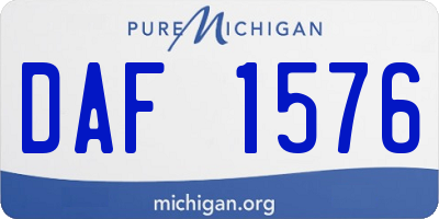 MI license plate DAF1576