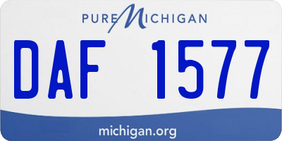 MI license plate DAF1577