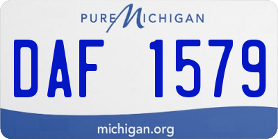 MI license plate DAF1579