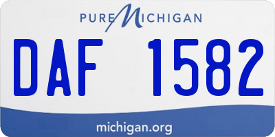 MI license plate DAF1582