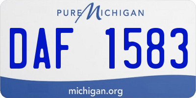MI license plate DAF1583