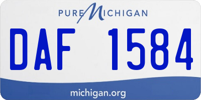 MI license plate DAF1584