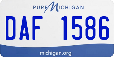 MI license plate DAF1586
