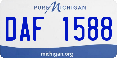 MI license plate DAF1588