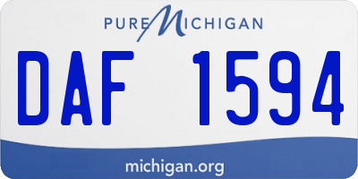 MI license plate DAF1594