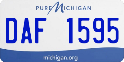 MI license plate DAF1595