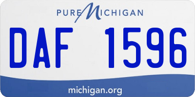 MI license plate DAF1596