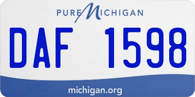 MI license plate DAF1598