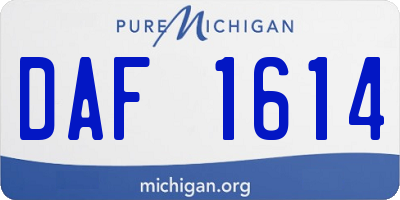 MI license plate DAF1614