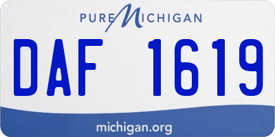 MI license plate DAF1619