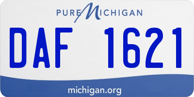 MI license plate DAF1621