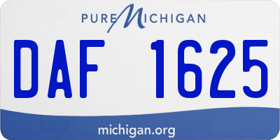 MI license plate DAF1625