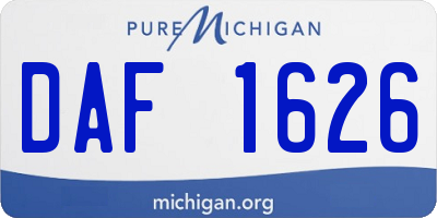 MI license plate DAF1626