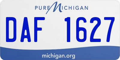 MI license plate DAF1627